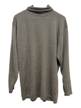 Le Collezioni Italian Merino Wool Taupe Gray Turtleneck Sweater Size XL